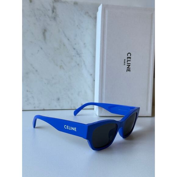 NEW Celine CL40197U Cat Eye Blue Logo Sunglasses - Picture 7 of 9